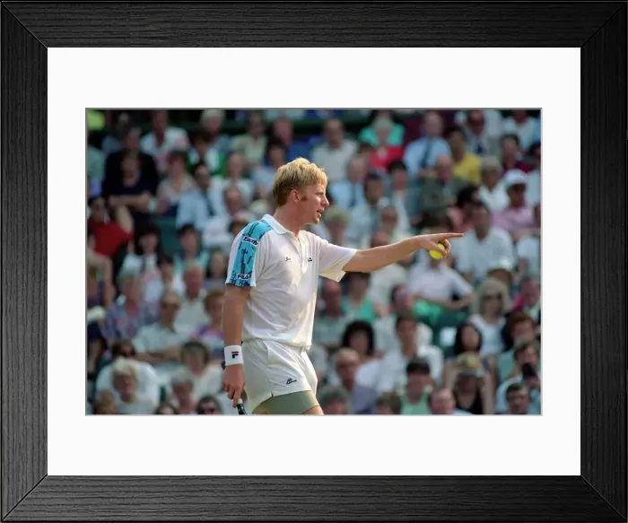 Framed Print : Wimbledon Tennis. Mens Semi. Boris Becker v. David Wheaton. July 1991 91-4275-209