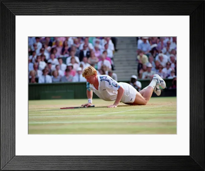 Framed Print : Wimbledon Tennis. Mens Semi. Boris Becker v. David Wheaton. July 1991 91-4275-200 Framed Print : Wimbledon Tennis. Mens Semi. Boris Becker v. David Wheaton. July 1991 91-4275-200