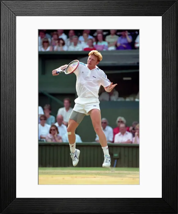 Framed Print : Wimbledon Tennis. Mens Semi Final. Boris Becker v. David Wheaton Framed Print : Wimbledon Tennis. Mens Semi Final. Boris Becker v. David Wheaton