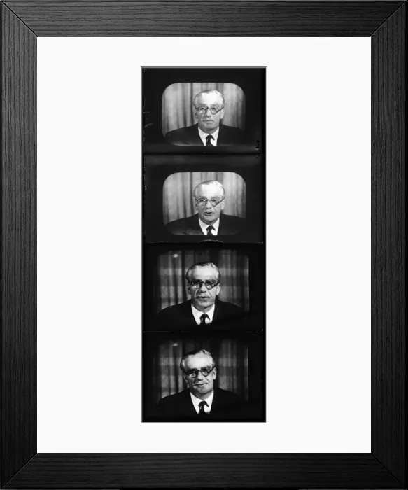 Framed Print : Suez Crisis 1956 Anthony Eden speaking on television about the Suez situation Framed Print : Suez Crisis 1956 Anthony Eden speaking on television about the Suez situation