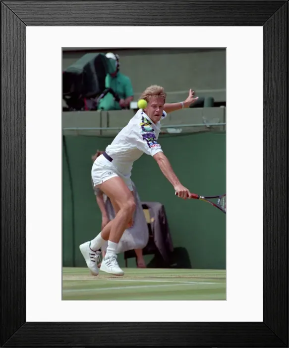 Framed Print : Wimbledon Tennis. Stefan Edberg v. Michael Stich. July 1991 91-4275-124 Framed Print : Wimbledon Tennis. Stefan Edberg v. Michael Stich. July 1991 91-4275-124