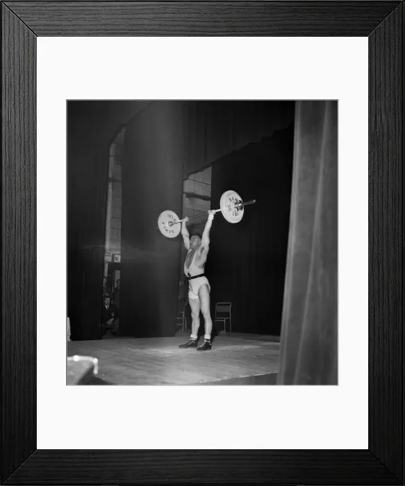 Framed Print : J Halliday. Champion Weight Lifter. O23975-001 Framed Print : J Halliday. Champion Weight Lifter. O23975-001