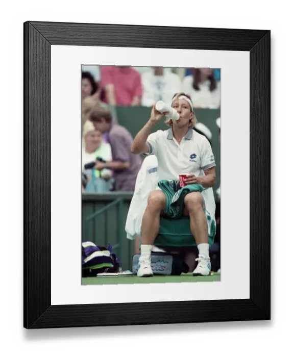 Framed Print : All England Lawn Tennis Championships at Wimbledon. Ladies Singles Martina