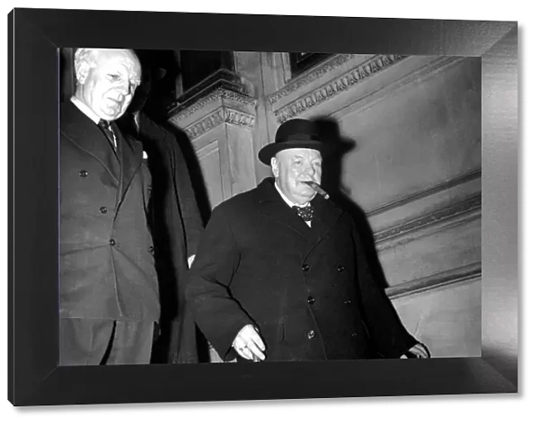 General Election. Mr Winston Churchill and Lord Woolton. Feburary 1950 O22803