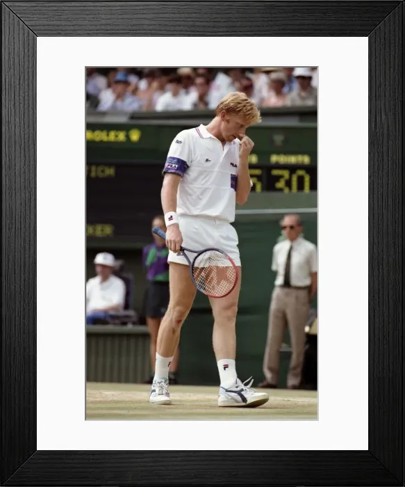 Framed Print : Wimbledon. Mens Final: Michael Stich vs. Boris Becker. July 1991 91-4302-238 Framed Print : Wimbledon. Mens Final: Michael Stich vs. Boris Becker. July 1991 91-4302-238