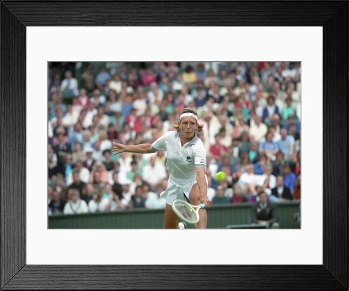 Framed Print : All England Lawn Tennis Championships at Wimbledon. Ladies Singles Martina Framed Print : All England Lawn Tennis Championships at Wimbledon. Ladies Singles Martina