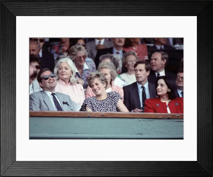 Framed Print : Princes Diana attends the Mens Singles Final between Michael Stich