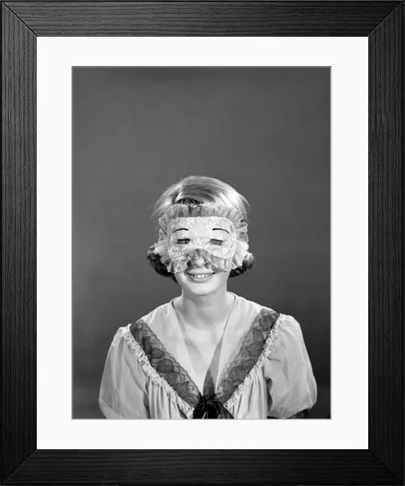 Framed Print : Model Dawn Chapman wearing face mask to aid her in getting a good nights sleep. 1962 Framed Print : Model Dawn Chapman wearing face mask to aid her in getting a good nights sleep. 1962