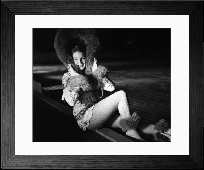 Framed Print : Skaters in costume for the holiday on ice show at Wembley. 1957