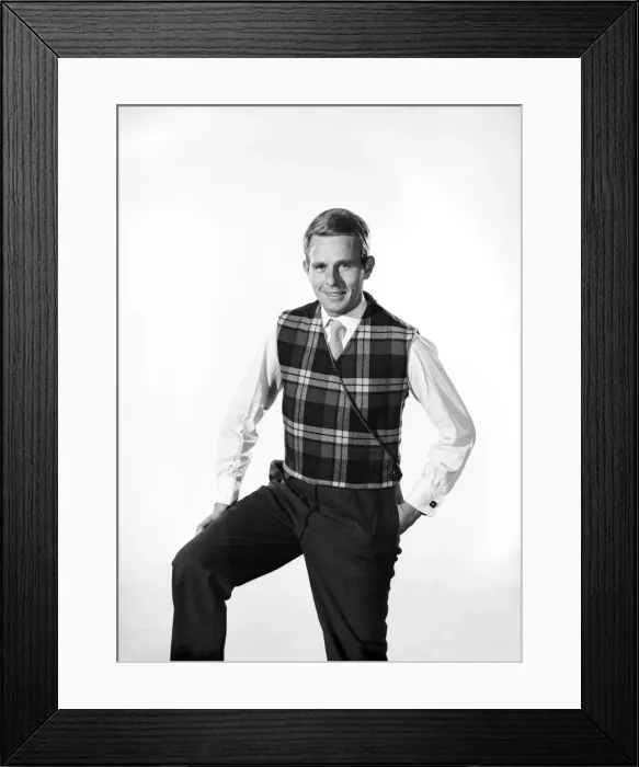 Framed Print : Model Robert Chettle wearing reversable waistcoat. 1960 Framed Print : Model Robert Chettle wearing reversable waistcoat. 1960