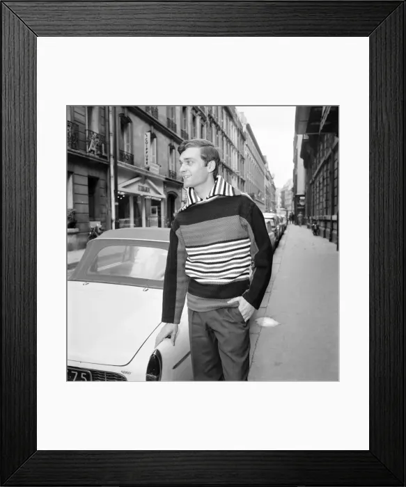 Framed Print : Men modelling the latest 1963 menswear designs in the streets of Paris. April 1963 Framed Print : Men modelling the latest 1963 menswear designs in the streets of Paris. April 1963