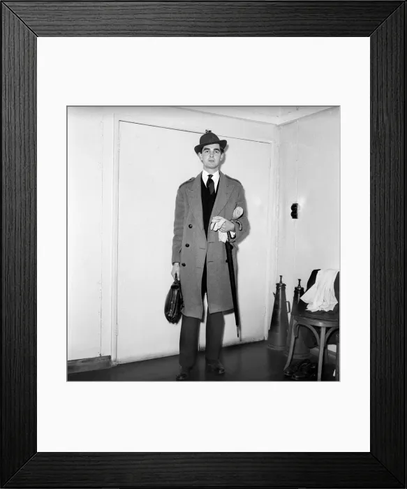 Framed Print : Actor Derek Nimmo dressed as a city gent. March 1957 Framed Print : Actor Derek Nimmo dressed as a city gent. March 1957