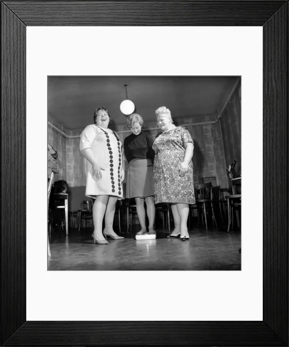 Framed Print : Members of the Southampton Fat Ladies Club'gather for their weekly meeting Framed Print : Members of the Southampton Fat Ladies Club'gather for their weekly meeting