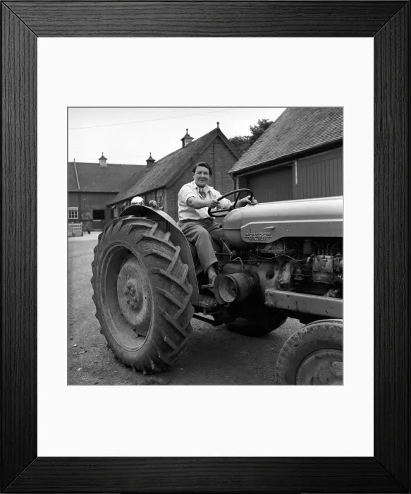 Framed Print : Mrs. Moss a livestock farmer seen here driving a Ferguson tractor around the farm. 1954 Framed Print : Mrs. Moss a livestock farmer seen here driving a Ferguson tractor around the farm. 1954