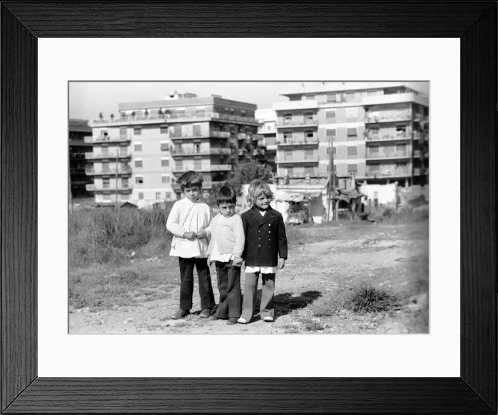 Framed Print : Children in a poor suburb on the outskirts of Rome, Italy April 1975 Framed Print : Children in a poor suburb on the outskirts of Rome, Italy April 1975