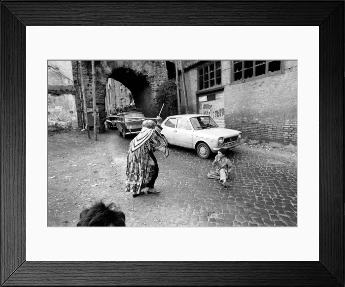 Framed Print : Woman and child in the streets in a poor suburb on the outskirts of Rome Framed Print : Woman and child in the streets in a poor suburb on the outskirts of Rome