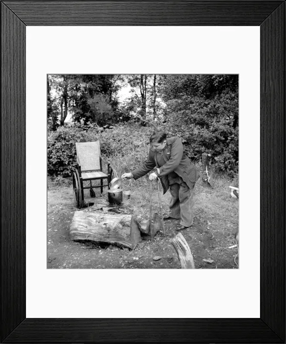Framed Print : Disability and Youth: Tommy Hoare the legless boy scout seen here enjoying camping Framed Print : Disability and Youth: Tommy Hoare the legless boy scout seen here enjoying camping