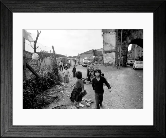 Framed Print : Children in the streets in a poor suburb on the outskirts of Rome, Italy April 1975 Framed Print : Children in the streets in a poor suburb on the outskirts of Rome, Italy April 1975