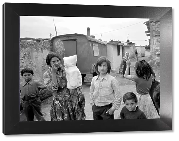 AMother and children in a poor suburb on the outskirts of Rome, Italy April 1975