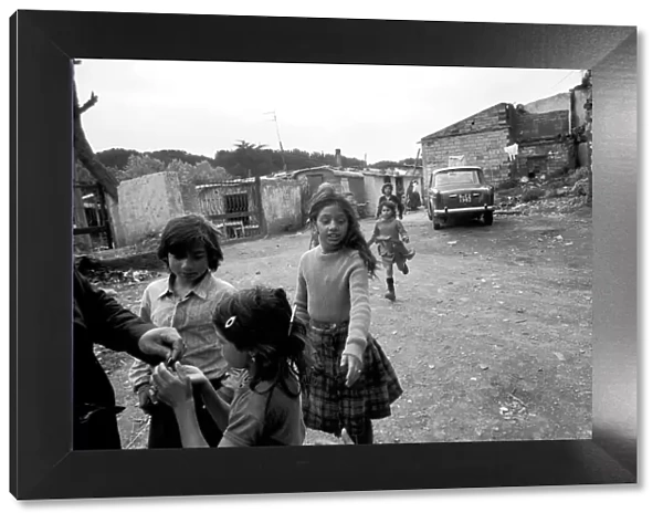 Children in a poor suburb on the outskirts of Rome, Italy April 1975