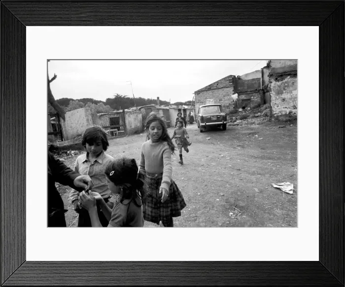 Framed Print : Children in a poor suburb on the outskirts of Rome, Italy April 1975 Framed Print : Children in a poor suburb on the outskirts of Rome, Italy April 1975