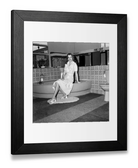 Framed Print : Miss UK Helen Morgan, opens the new Home Building Department at Kennedys in Eastleigh