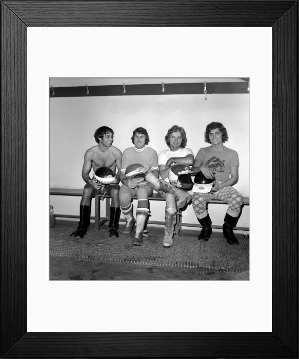 Framed Print : Speedway Riders l-r: Ivan Mauger (four times World Champion)