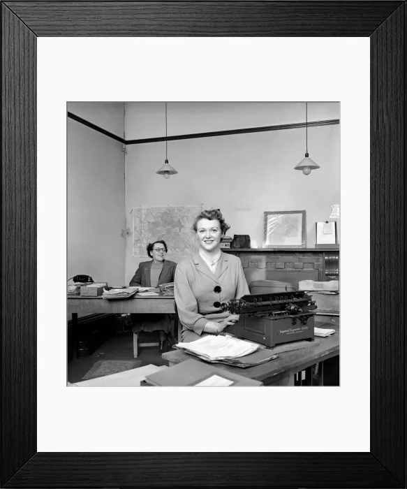 Framed Print : General views of office life and secretaries. A2a-002