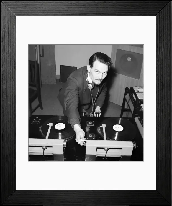 Framed Print : Members of the BBC sounds effects department seen here demonstrating how they get some of