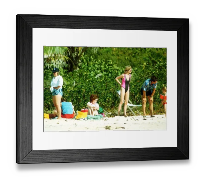 Framed Print : Diana, Princess of Wales, with her sons Prince Harry and Prince William