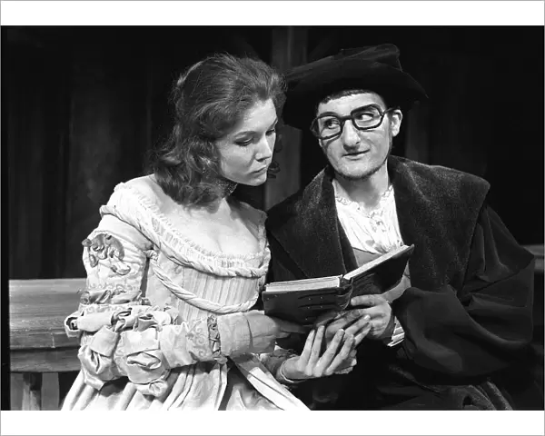 Diana Rigg & Peter Jeffrey in production of Taming of the Shrew at Royal Shakespeare