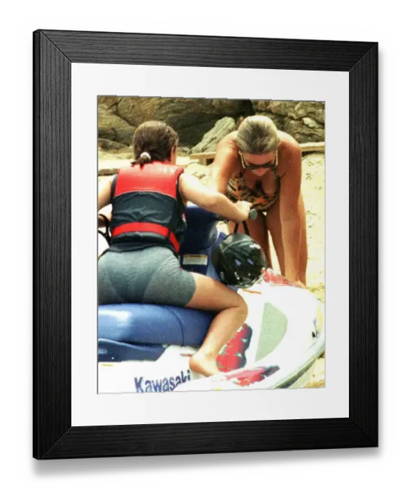 Framed Print : Diana, Princess of Wales on holiday in St Tropez in the South of France as the guest of
