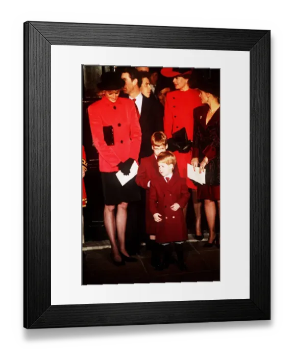 Framed Print : Princess Diana, Prince Harry and Prince William at the Christening of Princess Beatrice Framed Print : Princess Diana, Prince Harry and Prince William at the Christening of Princess Beatrice