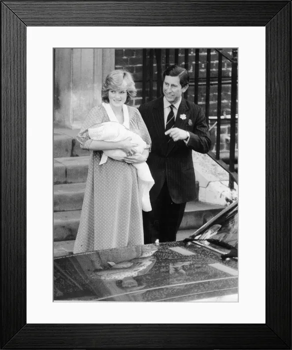Framed Print : Prince William Collection 1982 Princess Diana, the Princess of Wales holds her Framed Print : Prince William Collection 1982 Princess Diana, the Princess of Wales holds her