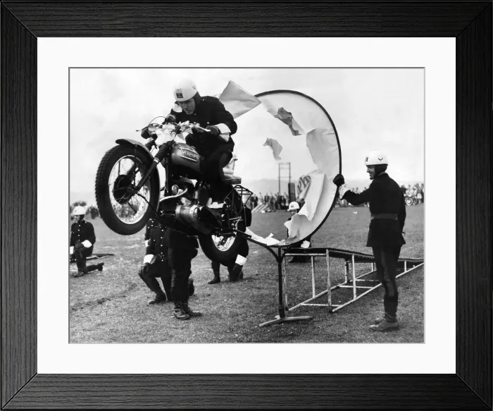 Framed Print : Cpl. Eric Ryan, a Royal Corps of lSignals motor cyclist