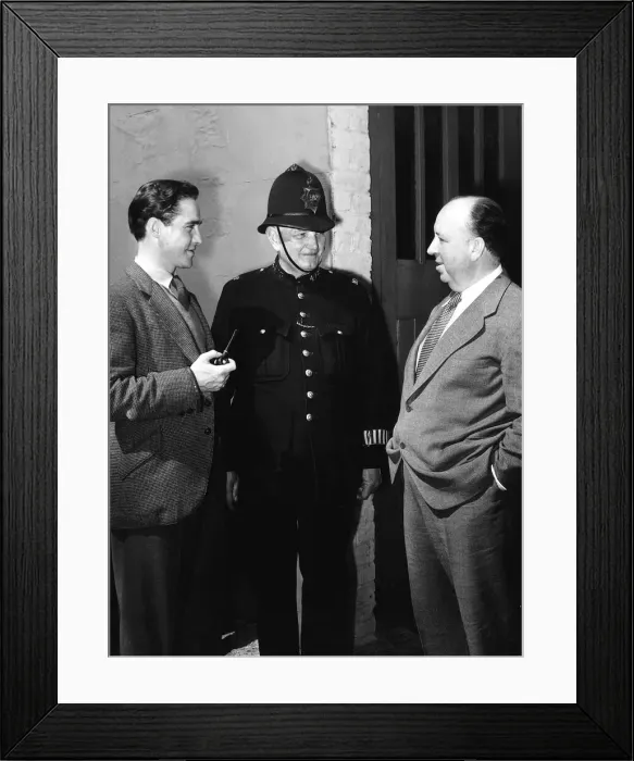 Framed Print : Alfred Hitchcock and Richard Todd Film Director film stage Fright