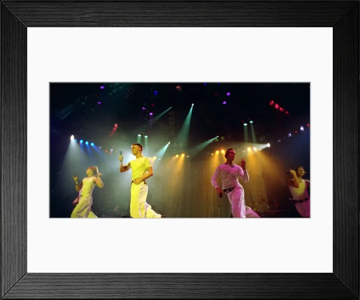 Framed Print : Take That on stage at their concert in Manchester July 1993
