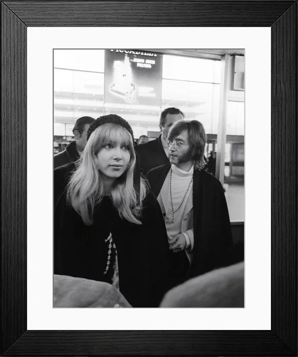 Framed Print : John Lennon at Heathrow Airport off to India Feb 1968 With the rest of The Beatles Framed Print : John Lennon at Heathrow Airport off to India Feb 1968 With the rest of The Beatles