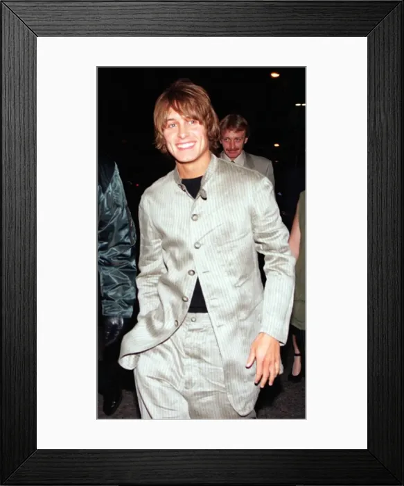 Framed Print : Mark Owen Singer of top Pop Group Take That arrives at a Party for the Group at Rothwells Framed Print : Mark Owen Singer of top Pop Group Take That arrives at a Party for the Group at Rothwells