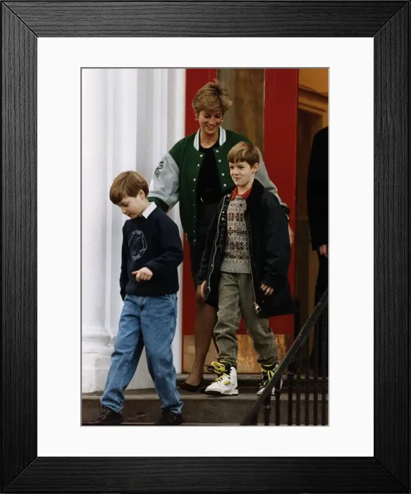 Framed Print : Prince William Collection 1990 Prince William coming out of school Framed Print : Prince William Collection 1990 Prince William coming out of school