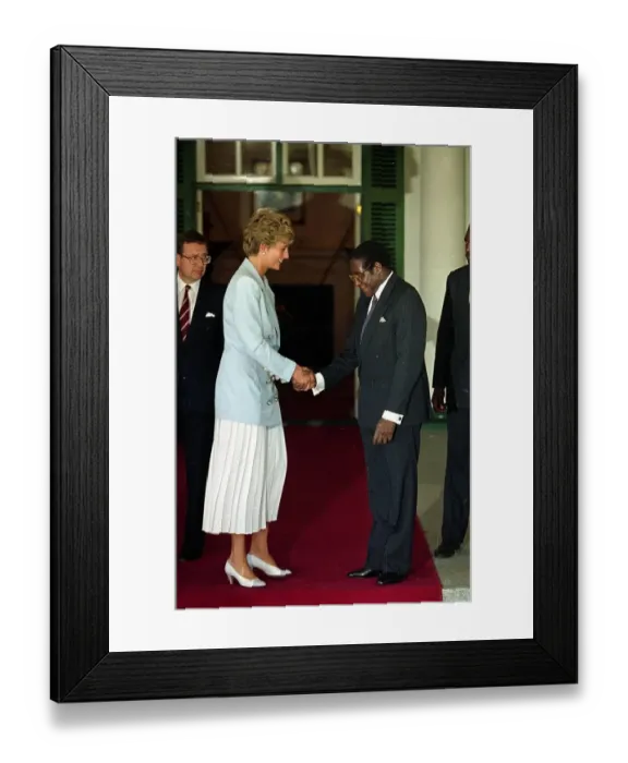 Framed Print : Diana, Princess of Wales Overseas Visit to Zimbabwe, July 1993 Framed Print : Diana, Princess of Wales Overseas Visit to Zimbabwe, July 1993