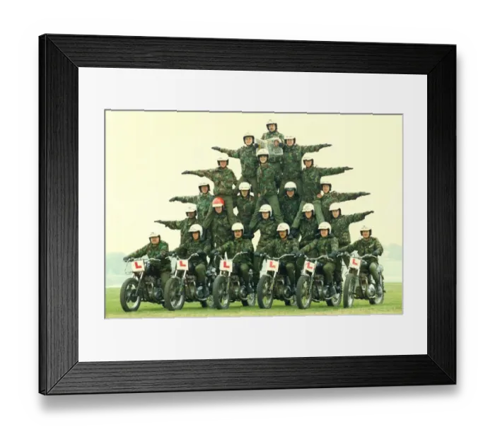 Framed Print : The Royal Corps of Signals display team (The White Helmets) Framed Print : The Royal Corps of Signals display team (The White Helmets)