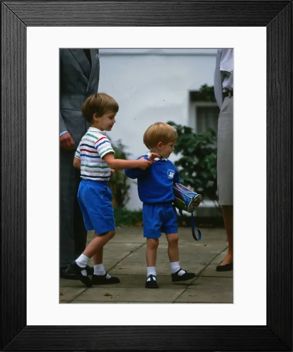 Framed Print : Prince Harry September 1987 wearing a blue sweatshirt shorts Framed Print : Prince Harry September 1987 wearing a blue sweatshirt shorts