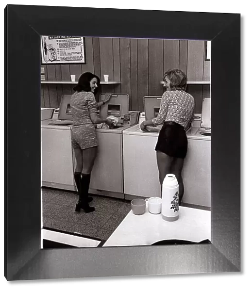 Women in a laundrette - April 1971 Housewives Brenda