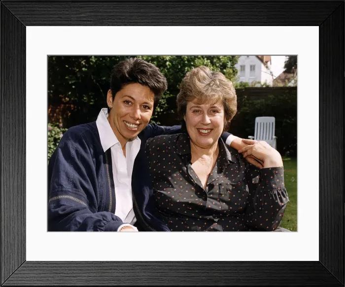 Framed Print : British aid worker Sally Becker relaxes at home in Brighton with her mother Carol Framed Print : British aid worker Sally Becker relaxes at home in Brighton with her mother Carol