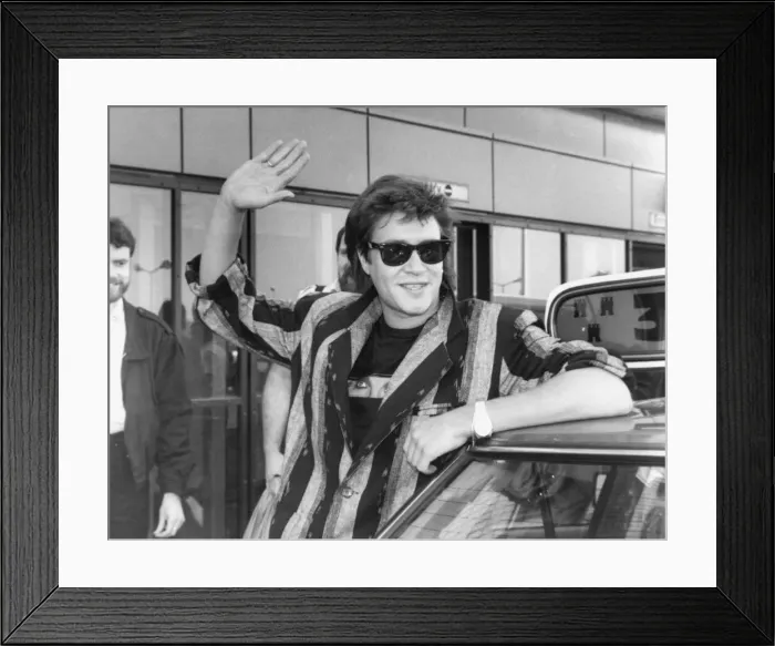 Framed Print : Duran Duran singer Simon le Bon arriving at Newcastle Airport