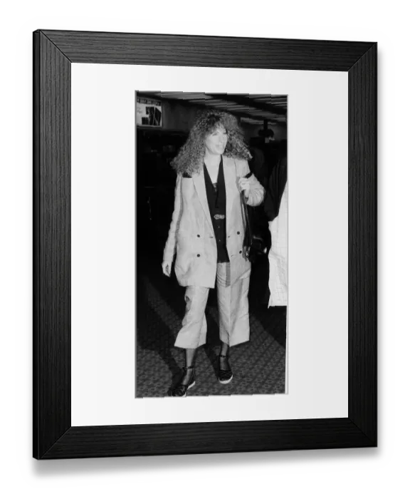 Framed Print : Barbra Streisand singer at Heathrow Airport, London after finishing work on her film Framed Print : Barbra Streisand singer at Heathrow Airport, London after finishing work on her film