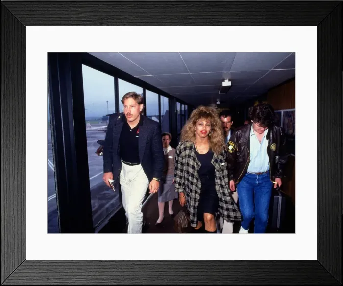 Framed Print : Tina Turner at Glasgow airport June 1987