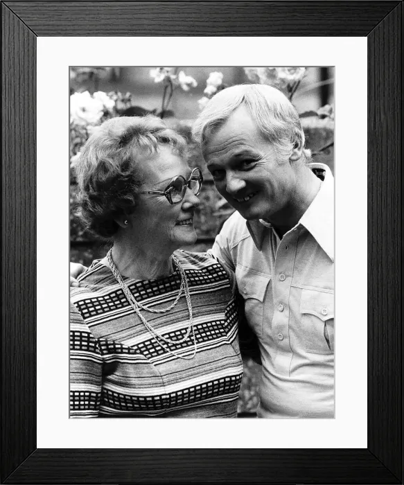 Framed Print : John Inman actor with his mother Mary Inman Framed Print : John Inman actor with his mother Mary Inman