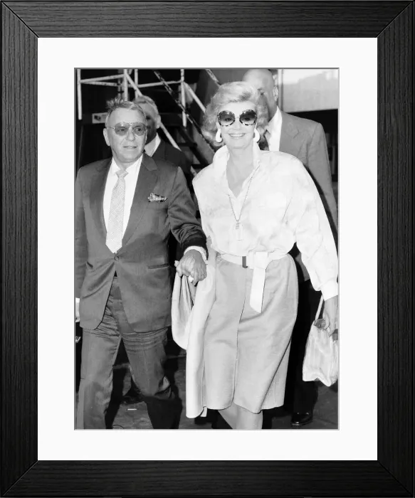 Framed Print : Frank Sinatra and wife at Heathrow on their way to a charity concert